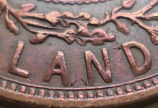 Re-engraved Letters in LAND