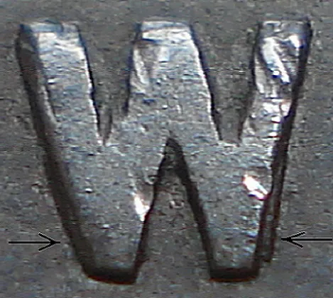Re-engraved W in NEWF