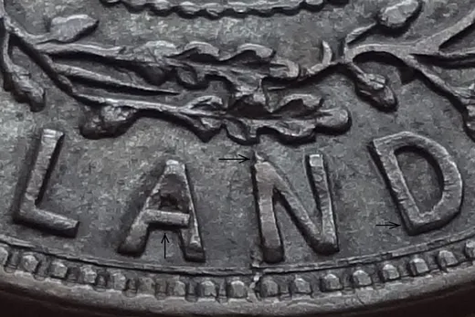 Re-engraved Letters in LAND