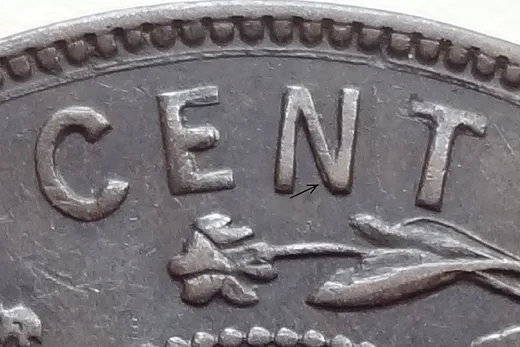 Re-engraved Letters in CENT