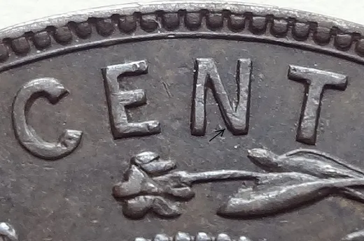 Re-engraved Letters in CENT