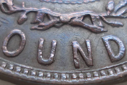 Wire Spur under N in OUND