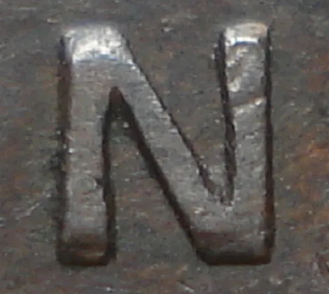 Re-engraved N in CENT