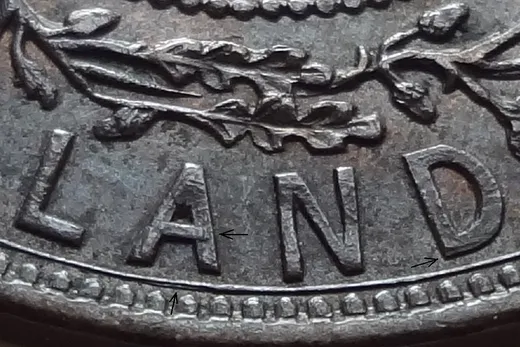 Re-engraved Letters in LAND