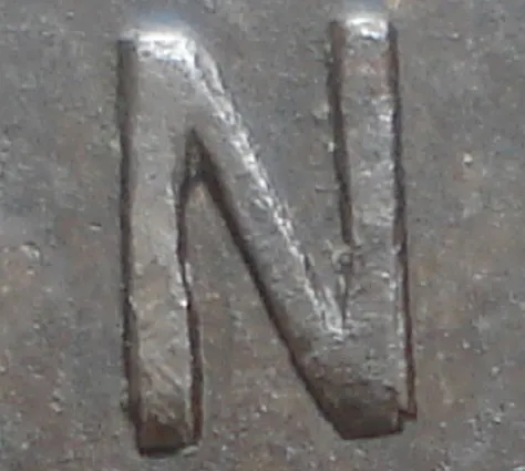 Re-engraved N in CENT