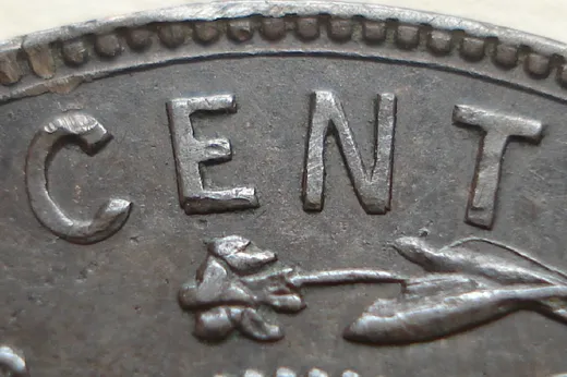 Re-engraved Letters in CENT