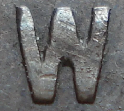 Re-engraved W in NEWF