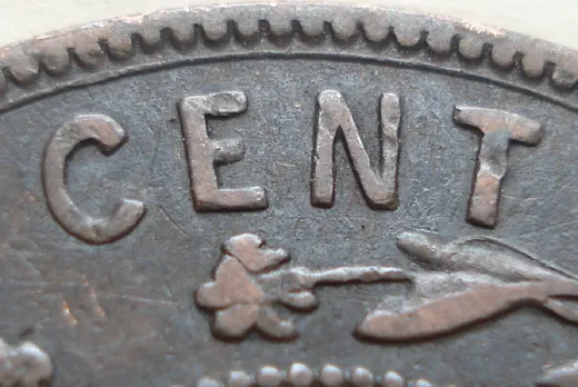 Re-engraved Letters in CENT