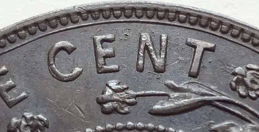 Re-engraved Letters in CENT