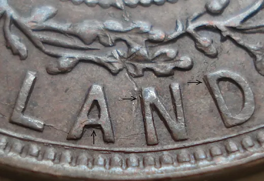 Re-engraved Letters in LAND