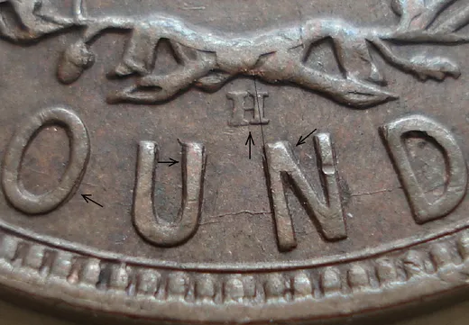 Re-engraved Letters in OUND