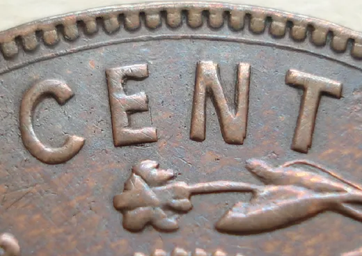 Re-engraved Letters in CENT