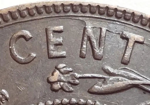 Re-engraved Letters in CENT