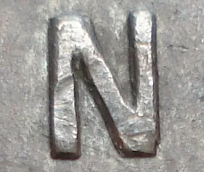 Re-engraved N in CENT