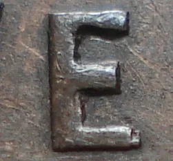 Re-engraved E in NEWF