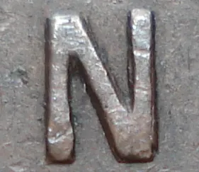 Re-engraved N in CENT
