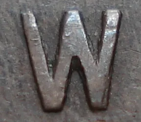Re-engraved W in NEWF