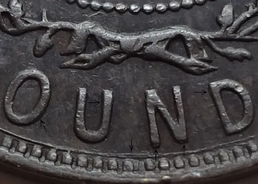 Re-engraved Letters in OUND z