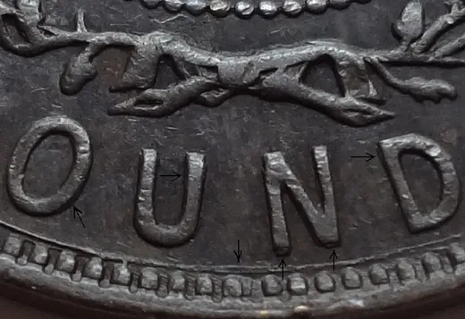 Re-engraved Letters in OUND