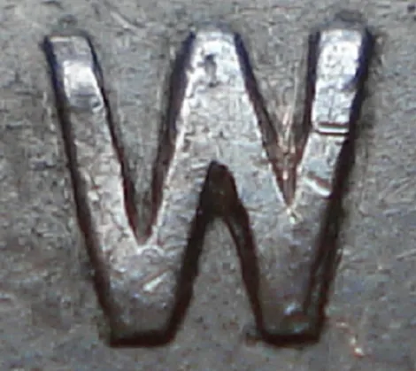 Re-engraved W in NEWF