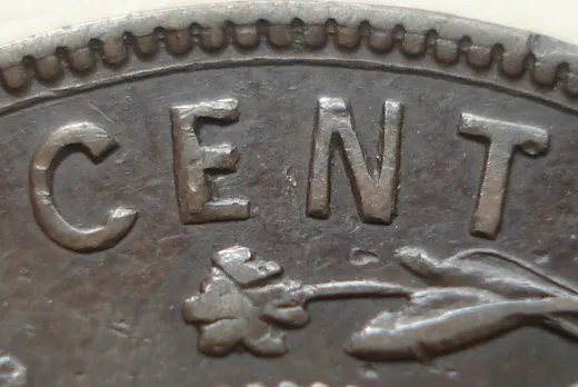 Re-engraved Letters in CENT