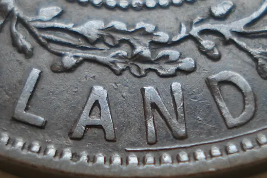 Re-engraved Letters in LAND
