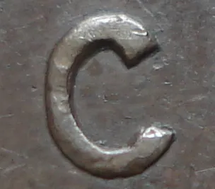 Re-engraved C in CENT