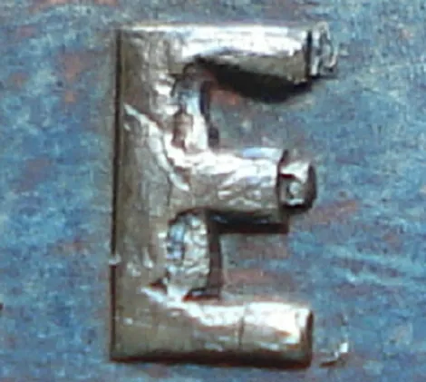 Re-engraved E in CENT