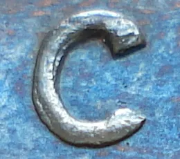 Re-engraved C in CENT