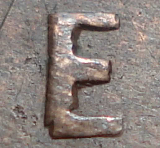 Re-engraved E in CENT