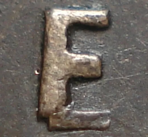 Re-engraved E in CENT
