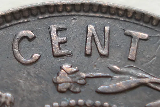 Re-engraved Letters in CENT