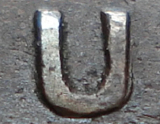 Re-engraved U in OUND