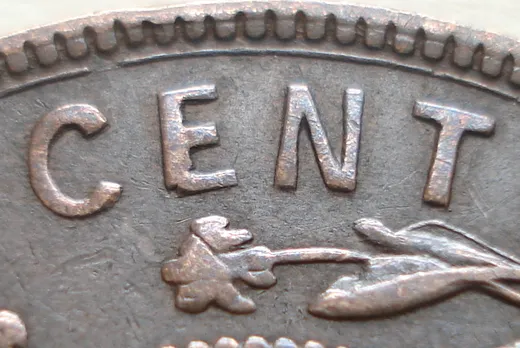 Re-engraved Letters in CENT