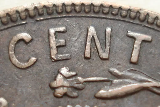 Re-engraved Letters in CENT