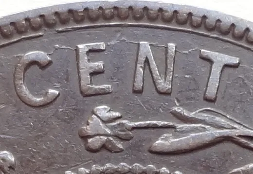 Re-engraved Letters in CENT