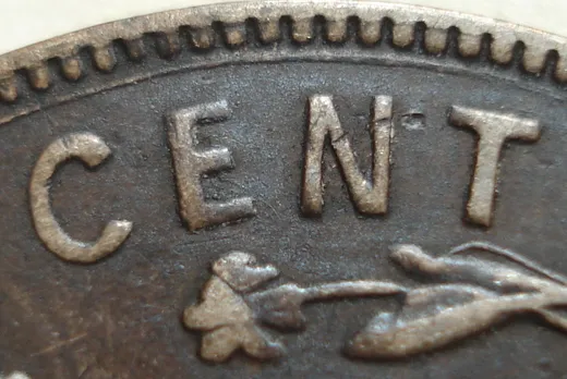 Re-engraved Letters in CENT