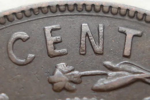 Re-engraved Letters in CENT