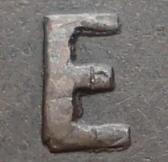 Re-engraved E in CENT