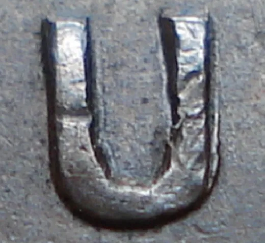 Re-engraved U in OUND