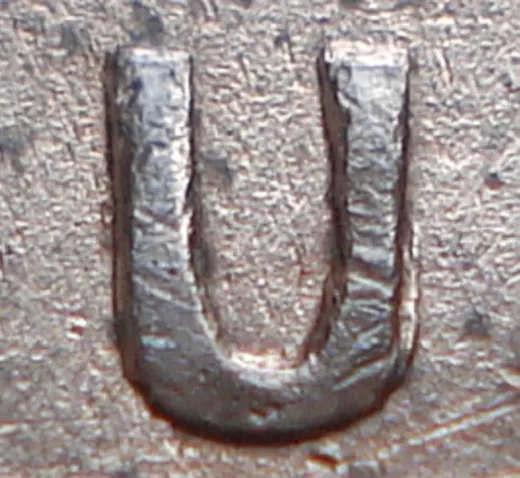 Re-engraved U in OUND