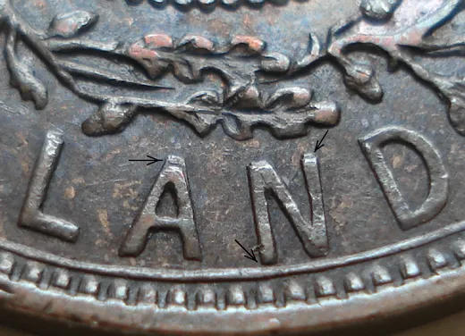 Re-engraved Letters in LAND