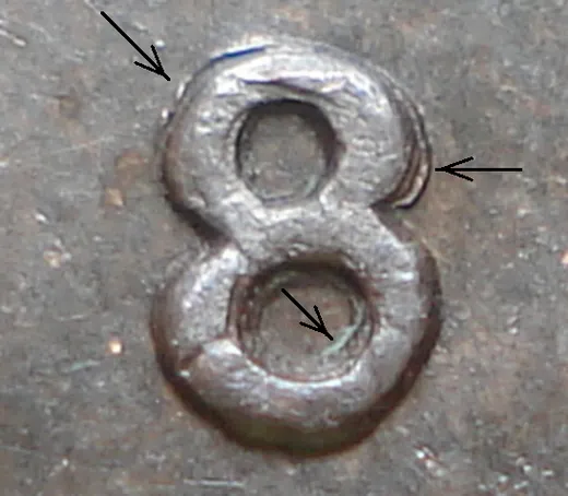 Repunched 2nd 8 in Date