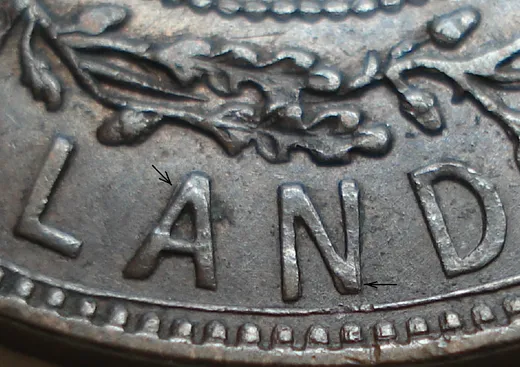 Re-engraved Letters in LAND