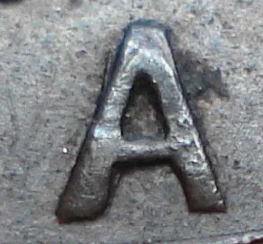 Re-engraved A in LAND
