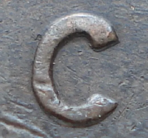 Re-engraved C in CENT