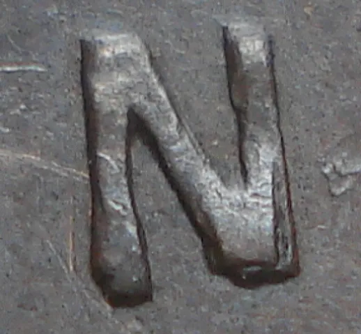Re-engraved N in CENT