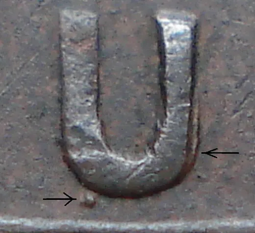 Re-engraved U with Dot, in OUND