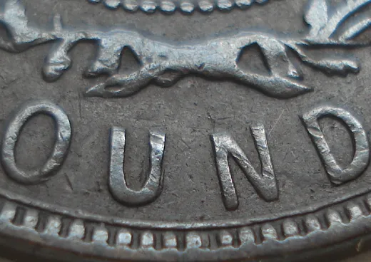Re-engraved U in OUND