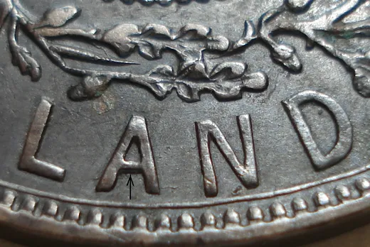 Re-engraved A in LAND